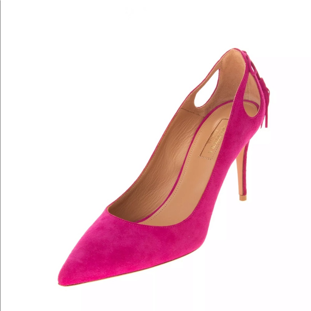 Aquazurra-Magenta Fuchsia Tassel Heel Pumps - Picture 2 of 8